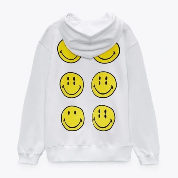 Zara x Smiley Limited Edition Smiley Hooded Sweatshirt S - Picture 4 of 16